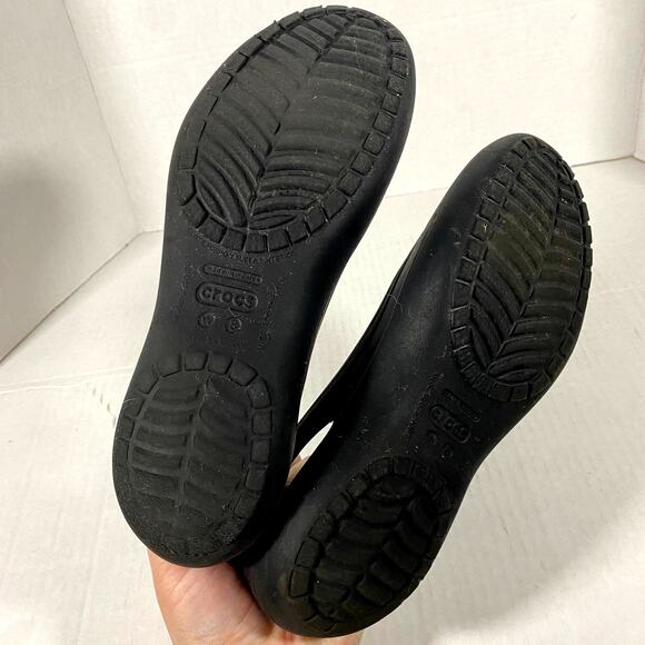 Crocs Women’s Kadee Ballet Flat Black Comfort Show Slip On Sz 8 - Picture 6 of 8
